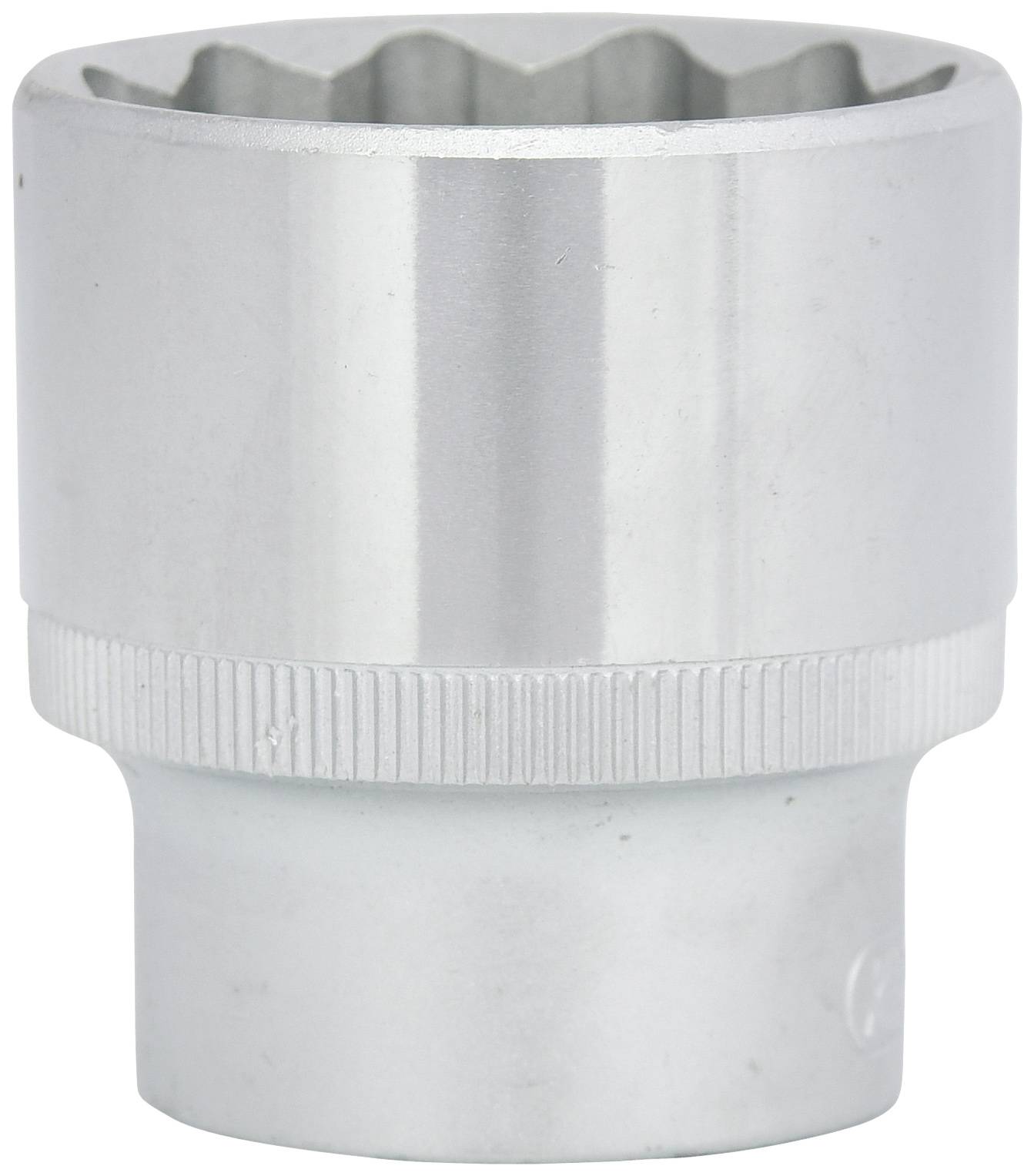 Silberne Stecknuss mit geriffeltem Griff, zylindrische Form. Sie wird oft für Schraubarbeiten verwendet.