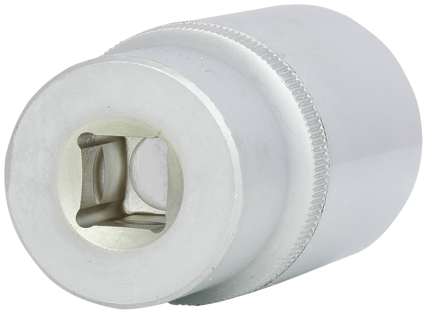 Metallschraubenschlüsselaufsatz, 6-kantig, für Ratschen- oder Drehmomentschlüssel, silberfarben.