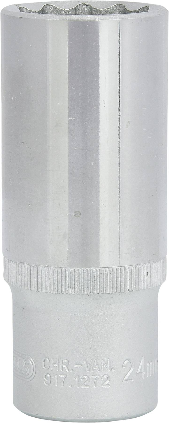 Metallener Steckschlüssel, 24 mm, zylindrische Form, Beschriftung mit Aufschrift 'CHR-VAM' und Zahlen, für mechanische Arbeiten geeignet.