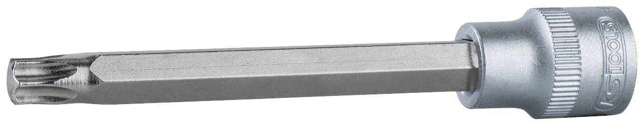 Bitaufsatz mit Sechskantschaft und Torx-Kopf, aus Metall. Verwendet für Schrauben mit Torx-Antrieb, oft in mechanischen Anwendungen.