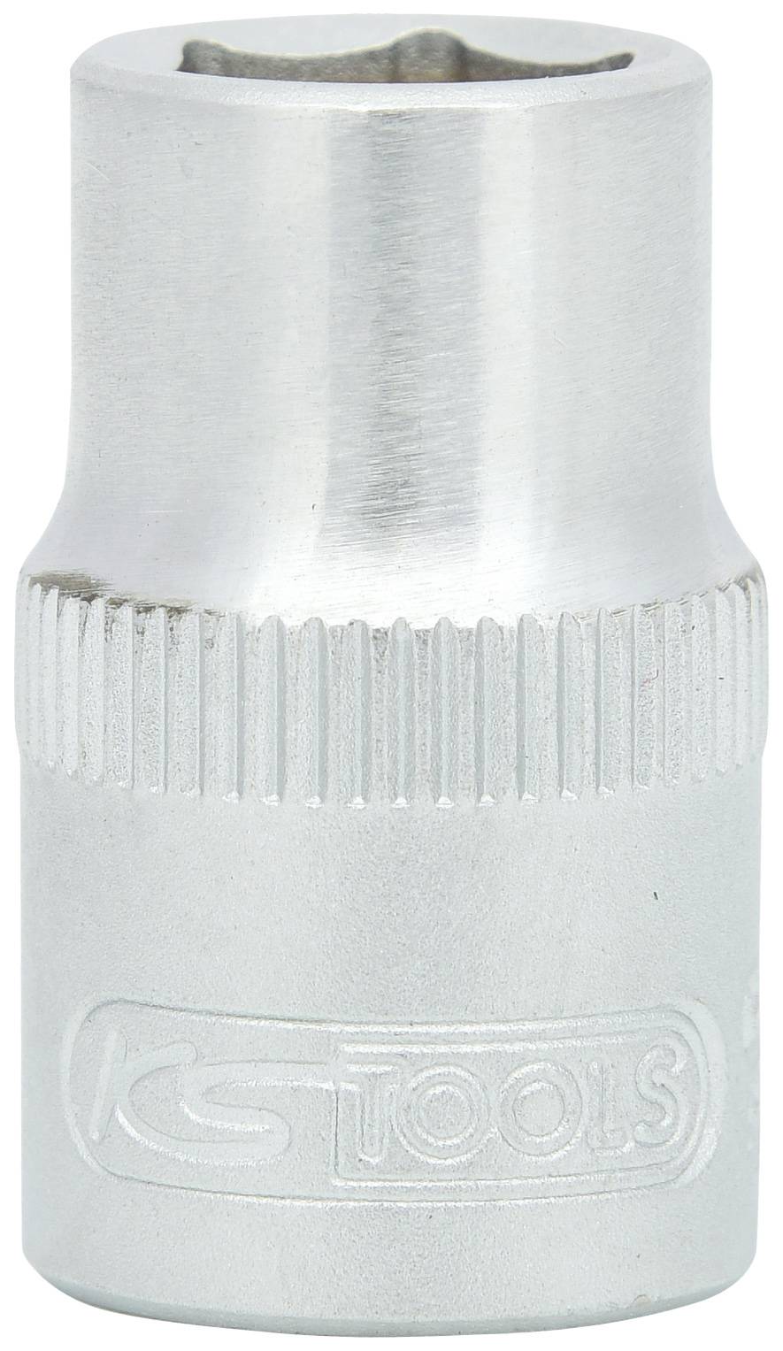 'KS Tools'-Stecknuss aus Metall, zylindrisch, silberfarben. Verwendet für Schraubarbeiten.