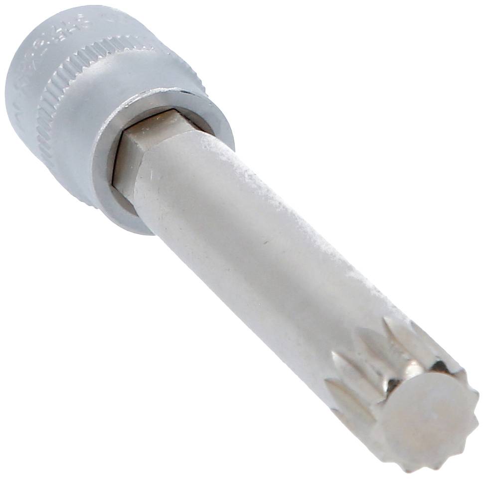 Metallwerkzeug mit gezacktem Ende, möglicherweise ein Bitaufsatz.