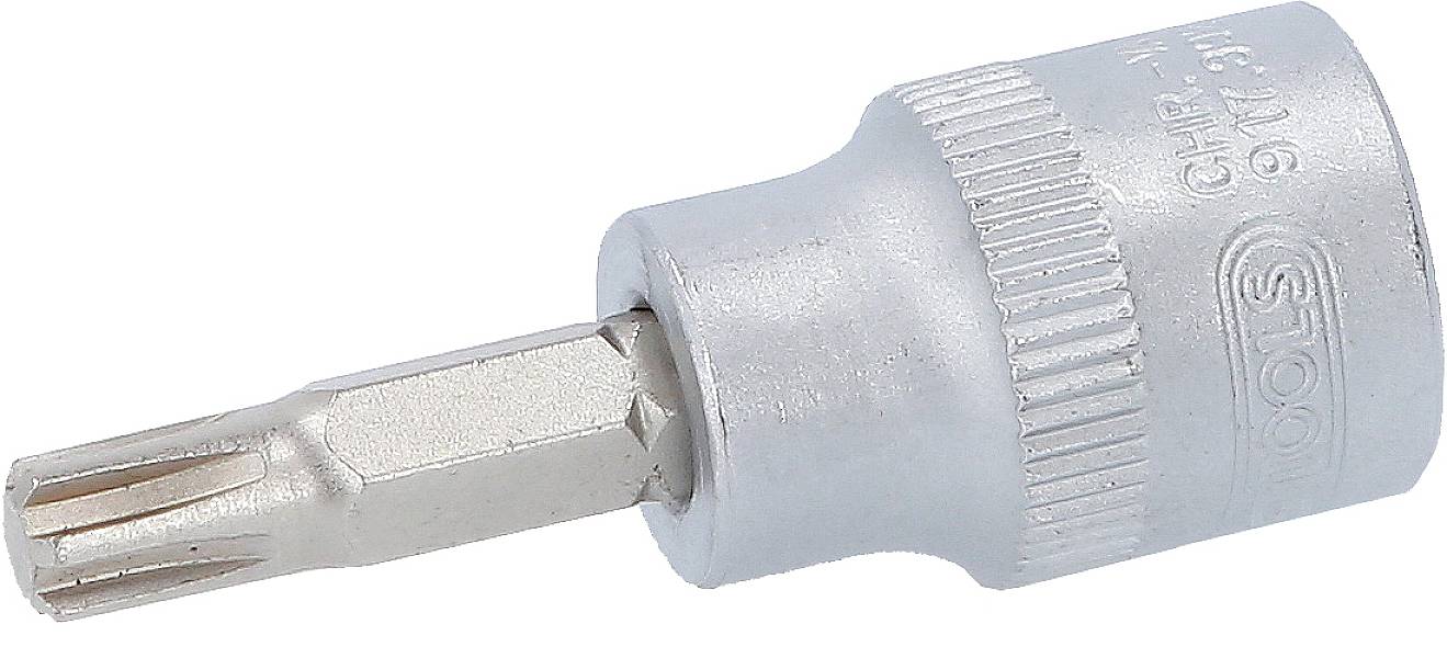Metallischer Torx-Bit-Steckschlüsselaufsatz, der zur Befestigung von Schrauben verwendet wird. Geeignet für Torx-Schraubenköpfe.