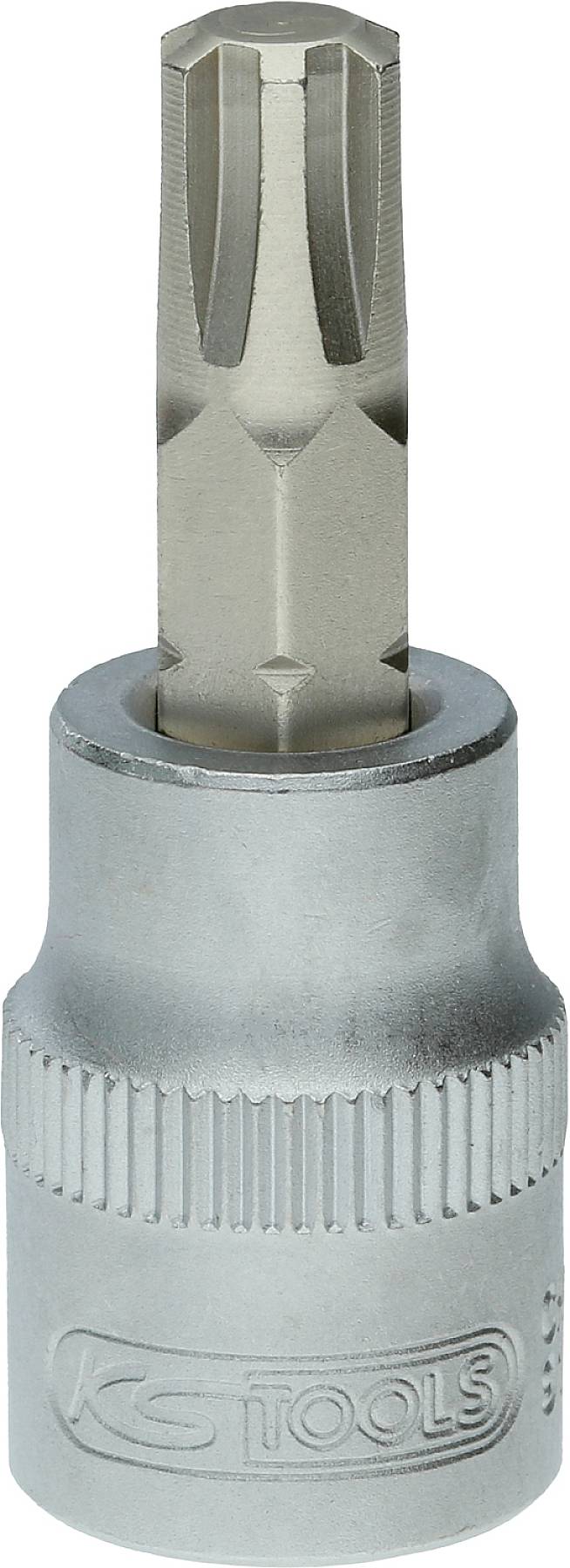 Steckschlüsseleinsatz mit T-Profil, bestehend aus robustem Metall. Geeignet für handwerkliche und technische Anwendungen.