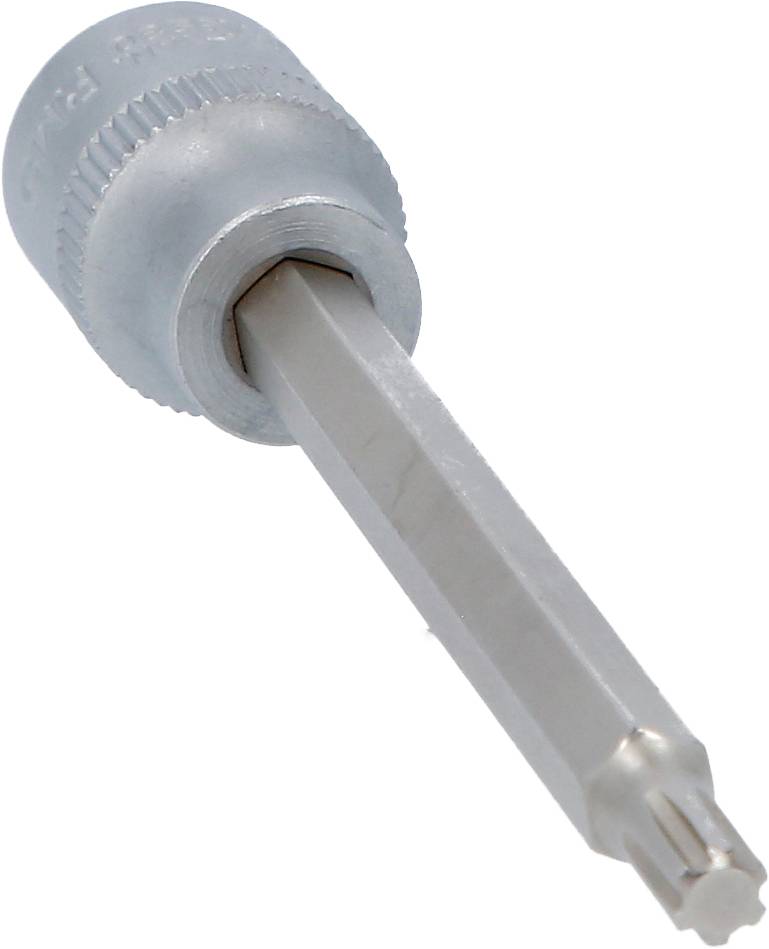 Torx-Schraubendreher mit grauem Griff und sternförmiger Spitze, verwendet zum Anziehen oder Lösen von Schrauben mit Torx-Köpfen.