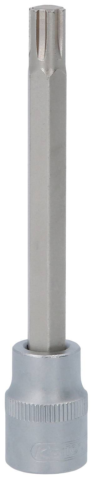 Langer, silberner Torx-Schraubendreher mit sechseckigem Schaft und dünner Spitze, geeignet für Schrauben mit Torx-Kopf.