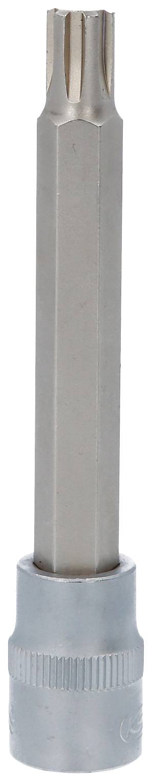 Langer Sechskantbitschlüssel aus Metall, mit silbernem Kopf und sechseckigem Schaft, verwendet für Schraubarbeiten.