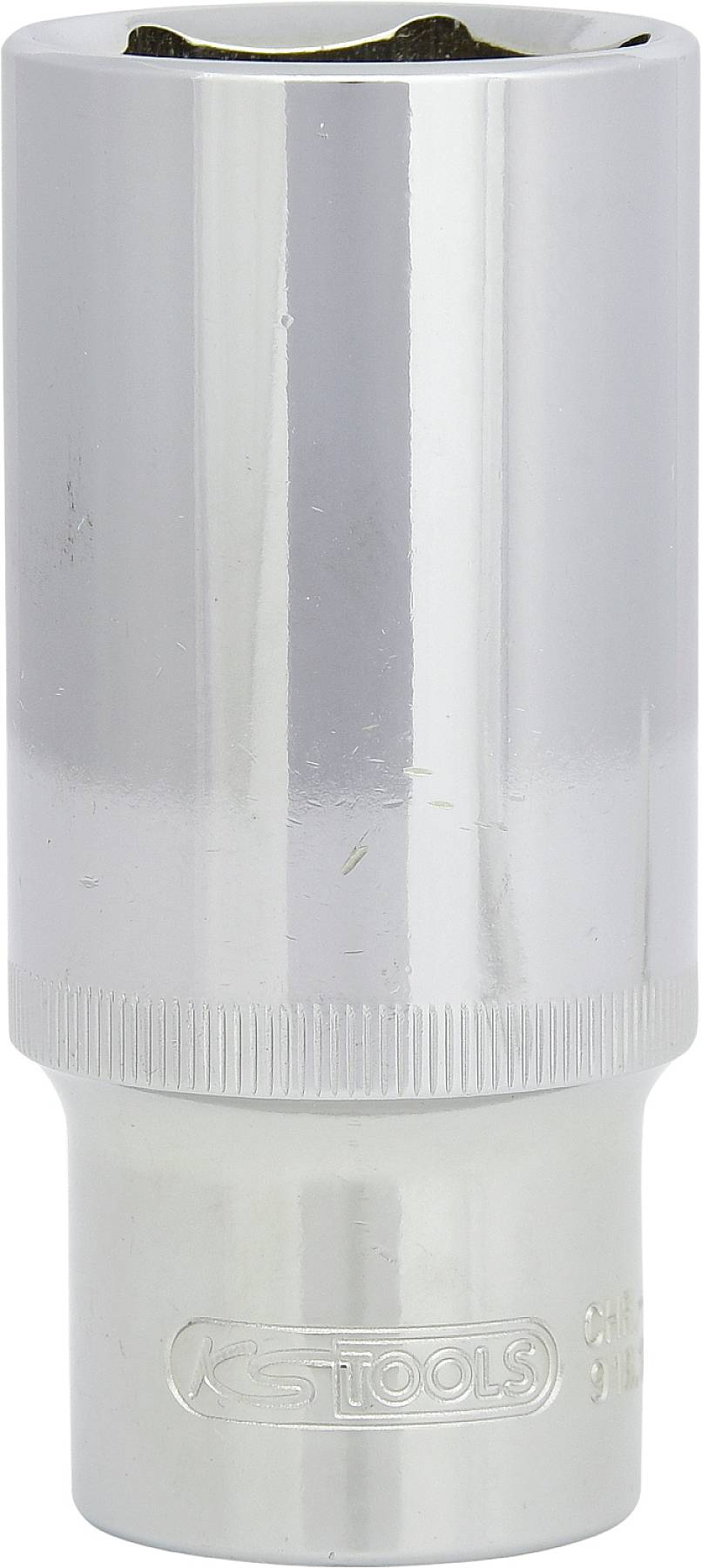 Steckschlüssel, silberfarben, mit glatter Oberfläche, geeignet für den Einsatz mit Schraubenschlüsseln.