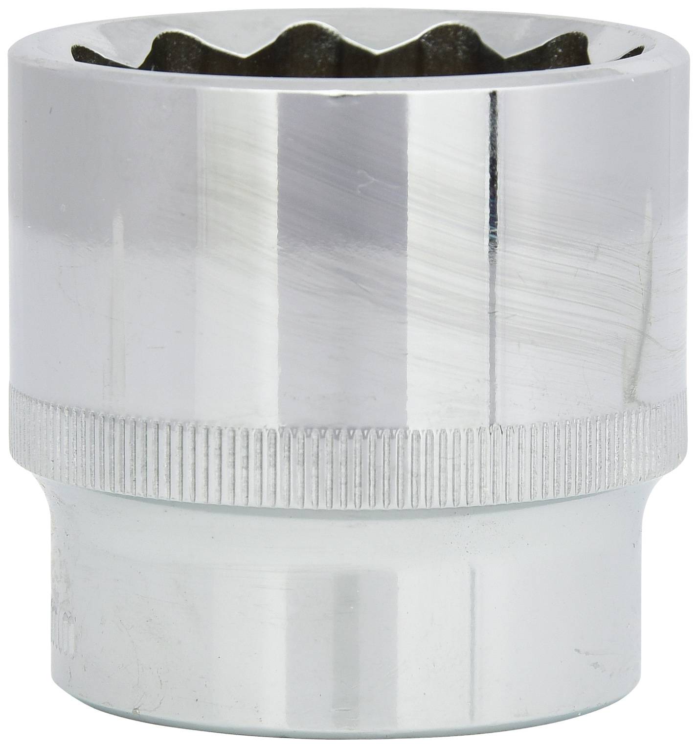 Ein verchromter Steckschlüssel-Aufsatz, verwendet für das Lösen oder Anziehen von Muttern und Schrauben mit einem Drehmomentschlüssel.