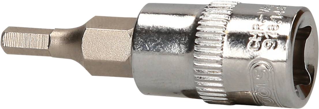 Ein Steckschlüssel mit Bit-Einsatz für Sechskantschrauben, geeignet für den Einsatz in Ratschen zum Festziehen oder Lösen von Schrauben.