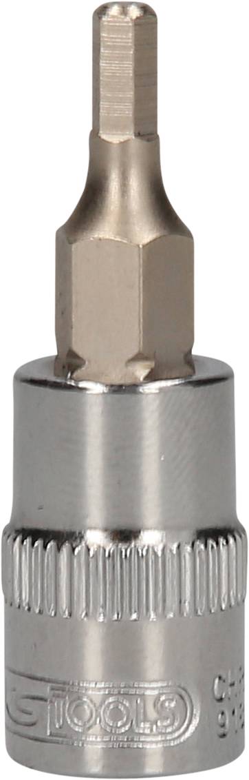 Steckschlüsseldorn mit Sechskantkopf, silberner Körper, für handwerkliche Anwendungen. Ideal zur Verwendung mit Schraubenschlüsseln.