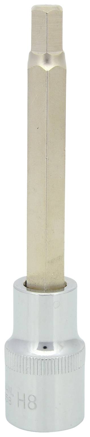 Großer Steckschlüsseleinsatz mit langem Sechskant-Bitsatz, bevorzugt bei schwer zugänglichen Befestigungen.