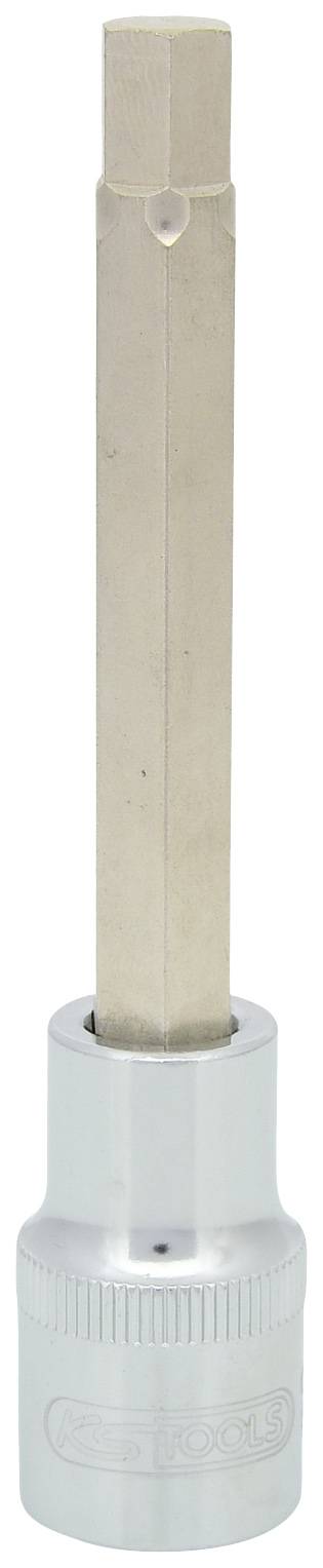 Sechskant-Bit-Einsatz aus Metall, geeignet für Schraubarbeiten. Der Einsatz hat eine lange, sechseckige Form und einen genormten Anschluss.