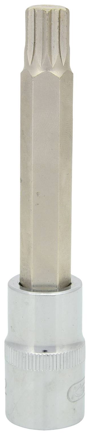 Ein silberner Schraubenschlüssel mit einem langen, sechskantigen Bitaufsatz, geeignet für Sechskantschrauben in einem Werkzeugsatz.