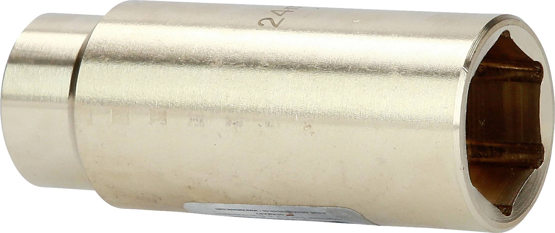 Messingfarbene Steckschlüssel, geeignet für die Handhabung von Sechskantmuttern, möglicherweise für industrielle oder mechanische Anwendungen.