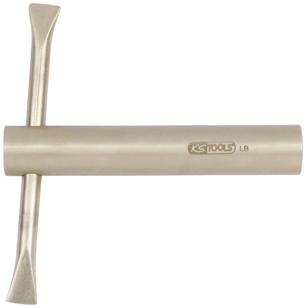 Ein T-Griff-Schlüssel aus Metall mit dem Logo 'KS TOOLS' darauf. Der T-Griff ist lang und zylindrisch mit zwei griffbereiten Enden.