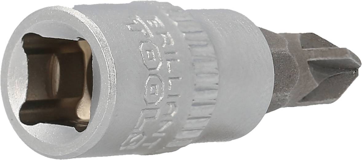 Bitschlüssel mit Kreuzschlitzkopf aus Metall, seitlich liegend. Verwendet für Schraubarbeiten.