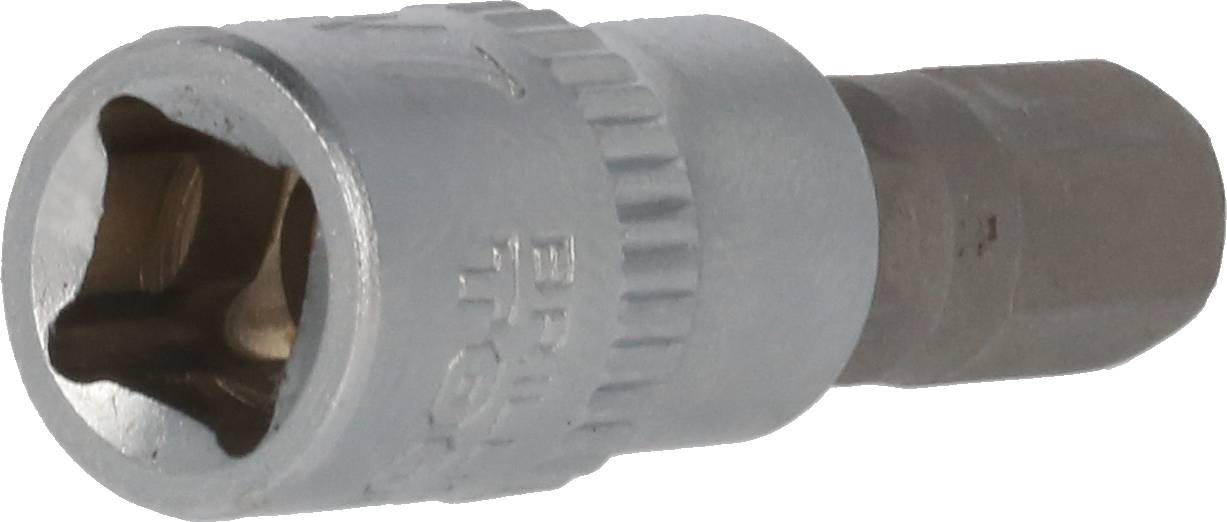 Ein sechskantiger Steckschlüsseleinsatz aus Metall für Schraubendreher. Dient zum Anziehen oder Lösen von Sechskantschrauben.
