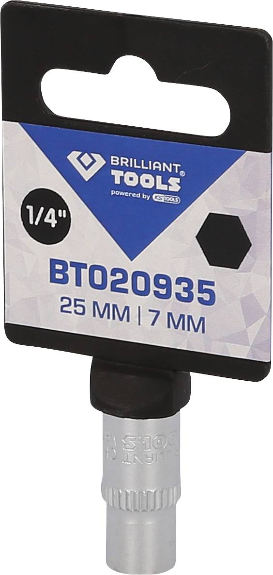 Eine Werkzeugverpackung mit der Aufschrift 'BRILLIANT TOOLS', 'BT020935', '1/4