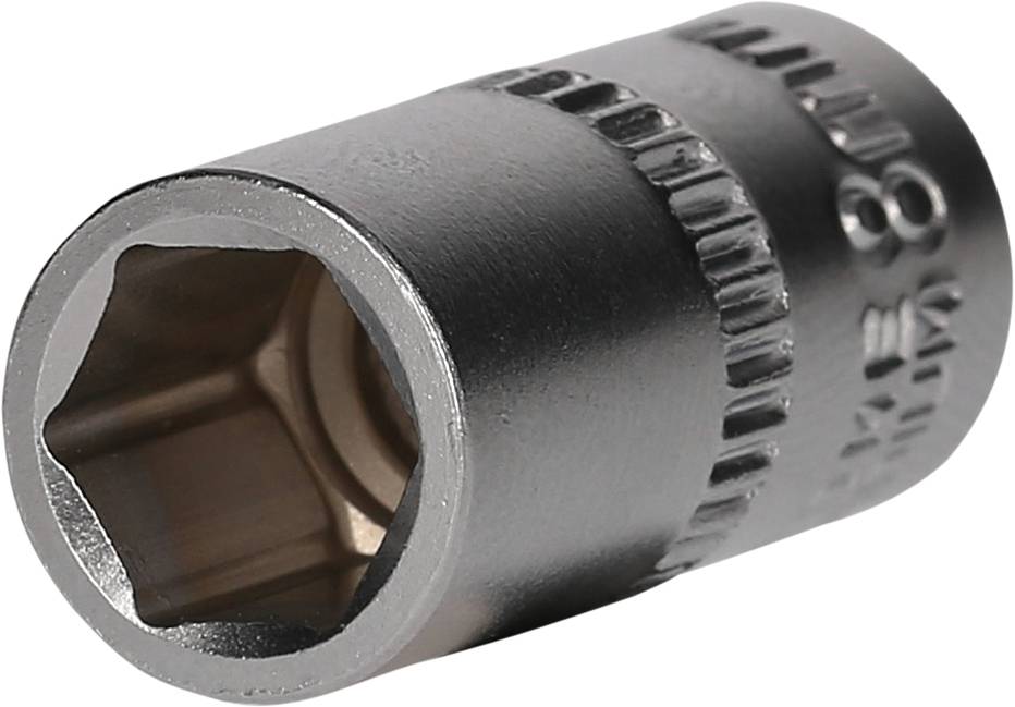 Sechskant-Steckschlüssel aus Metall, vor weißem Hintergrund. Werkzeug für die Arbeit mit Schrauben und Muttern.