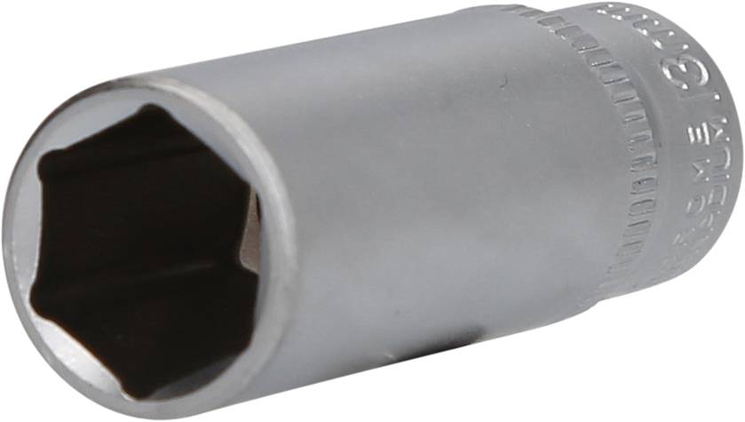 Sechskant-Steckschlüsselaufsatz aus Metall, zylindrische Form mit glatter Oberfläche, zur Verwendung mit einem Schraubenschlüssel geeignet.