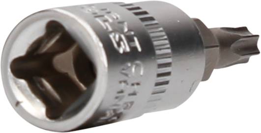 Metallbohrer mit einem sternförmigen Bitaufsatz, geeignet für präzises Schrauben in Metalloberflächen.