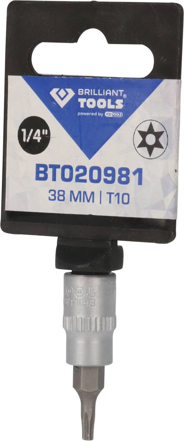 'Brilliant Tools' Torx Bit T10, 38 mm, mit 1/4