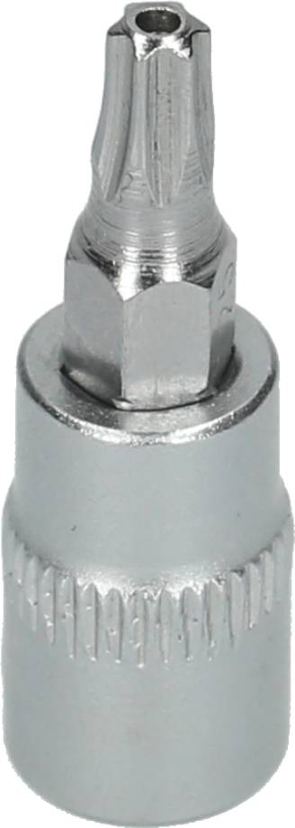 Metallischer Schraubenzieheraufsatz mit sternförmigem Bit, geeignet für spezielle Schraubenarten in mechanischen Anwendungen.