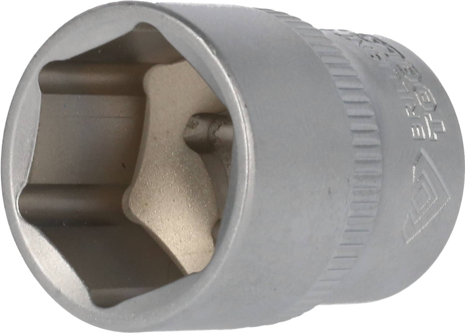 Metallschraubenschlüsselaufsatz, zylindrisch mit sechseckiger Aufnahmeöffnung, geeignet für das Lösen oder Festziehen von Schrauben.