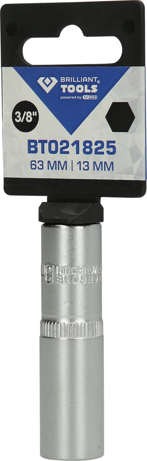 Brilliant Tools Steckschlüssel, 3/8 Zoll, BT021825, 63 mm/13 mm.