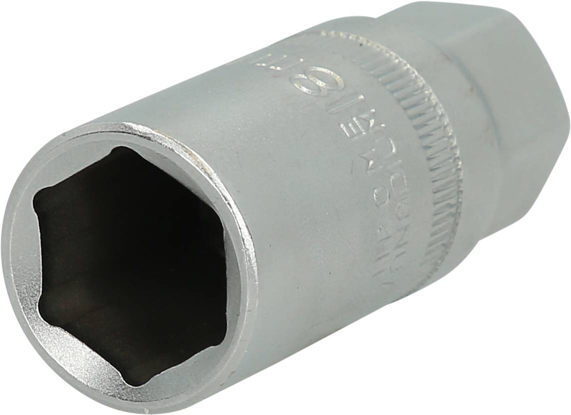 Ein silberfarbener Sechskant-Schraubenschlüssel, der zum Lösen und Festziehen von Schrauben und Muttern verwendet wird.