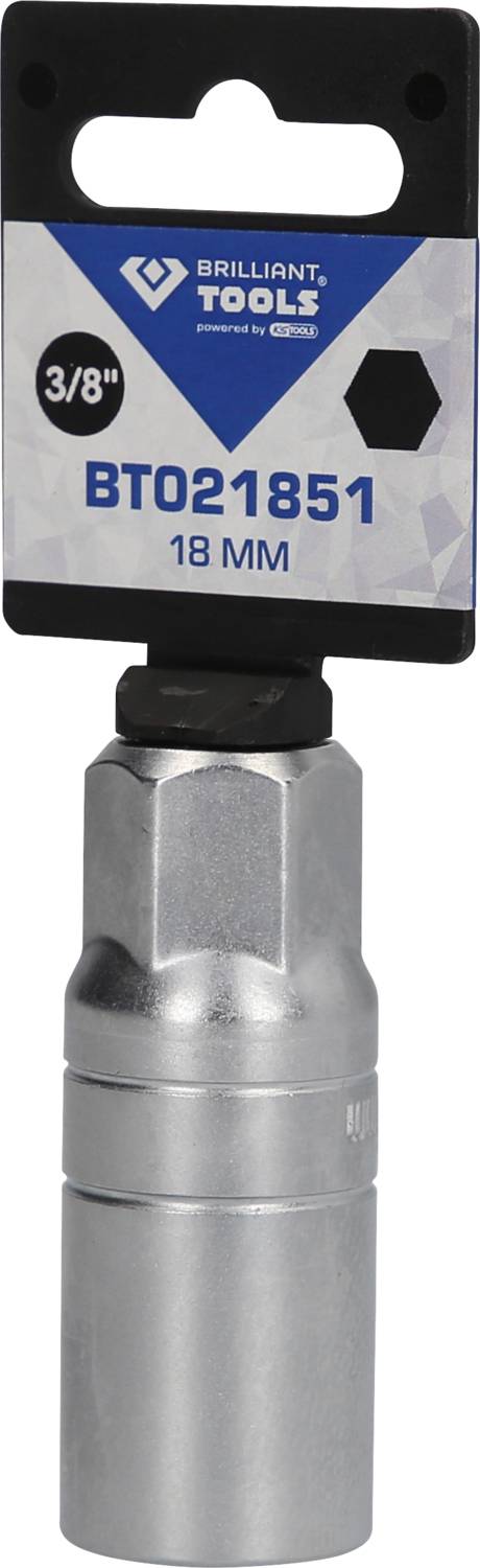 Steckschlüssel mit Produktnummer BT021851 und Größe 18 mm auf einer Verpackungskarte.