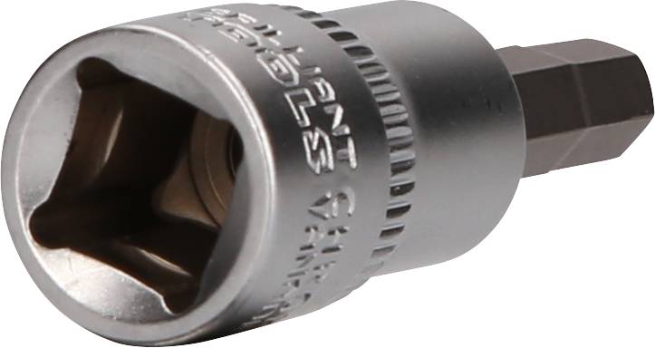 Ein silberner Sechskant-Schraubendreheraufsatz mit Aufschrift 'BRILLIANT TOOLS'.