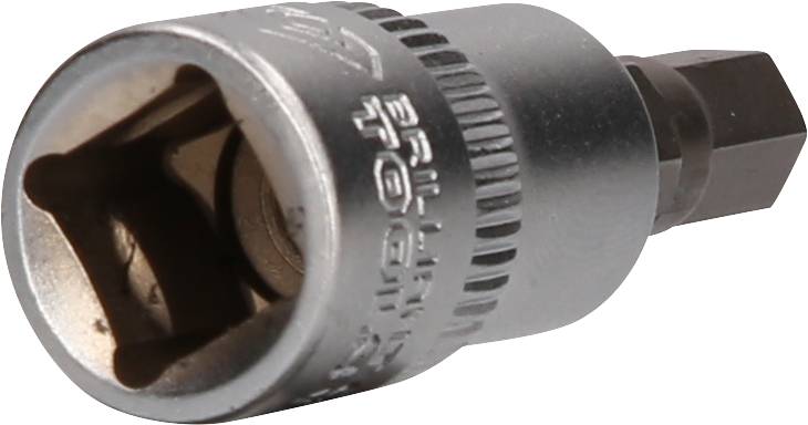 Sechskant-Steckschlüssel mit Bitaufnahme, aus Metall, für Schraubarbeiten geeignet.