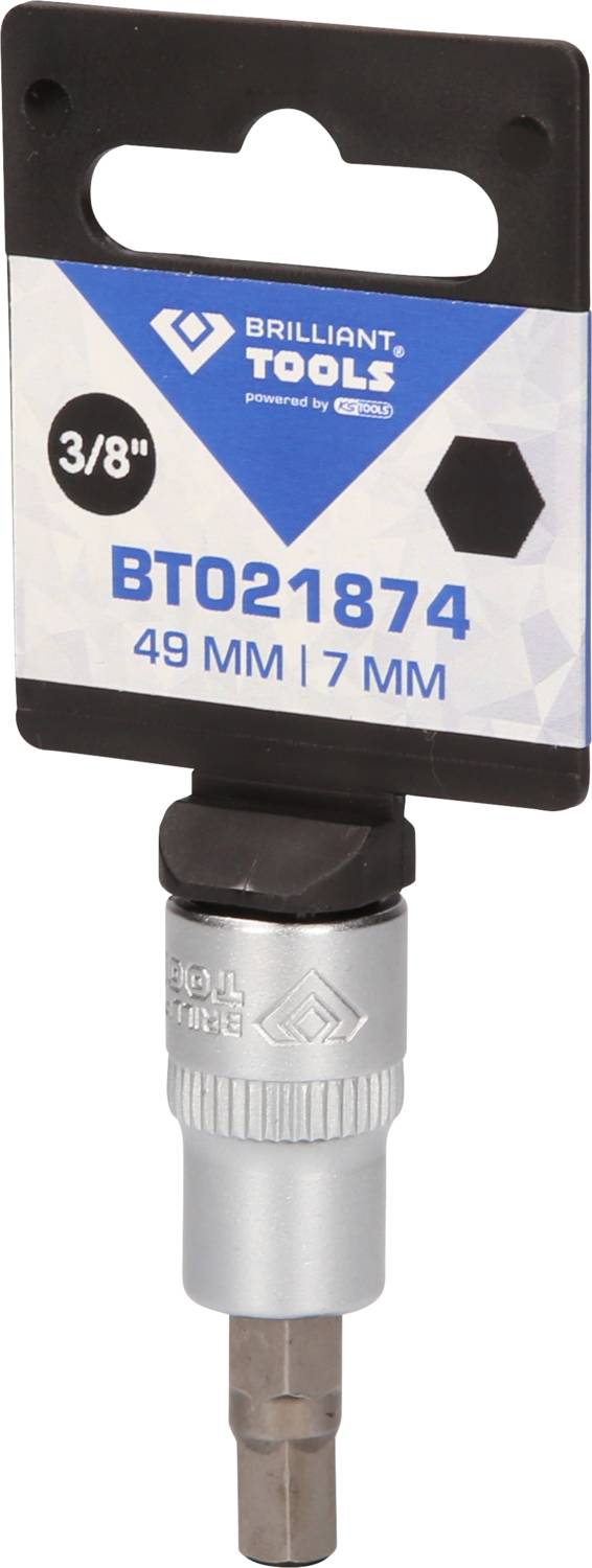 Bit-Aufsatz von Brilliant Tools, Größe 49 mm Länge, 7 mm Sechskant, 3/8