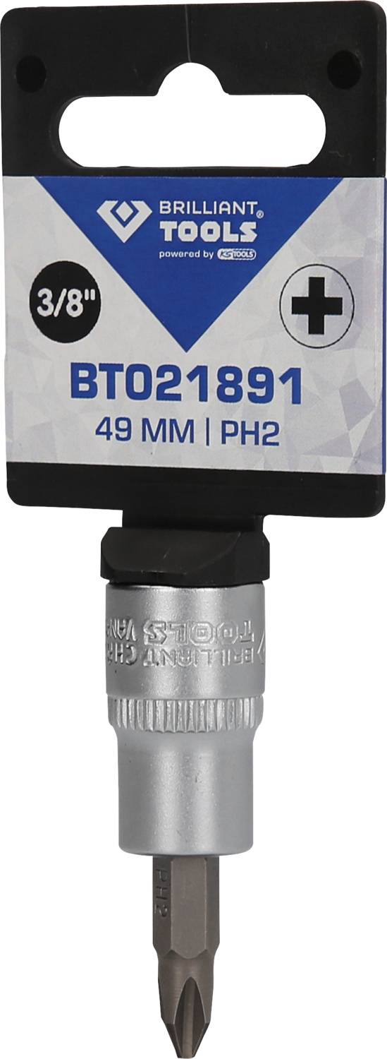 Schraubbit 3/8', Typ PH2, Länge 49 mm, Marke Brilliant Tools, Artikelnummer BT021891.