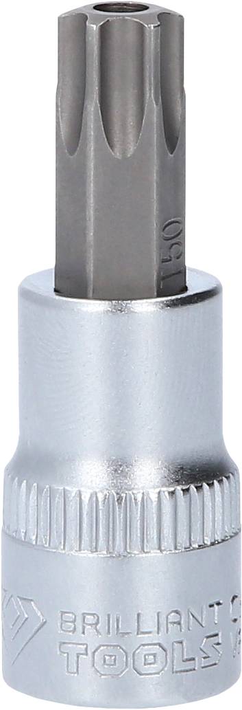 Bitschlüssel mit Torx-Profil aus Metall, für handwerkliche Arbeiten geeignet. Modellnummer auf dem Kopf eingeprägt.
