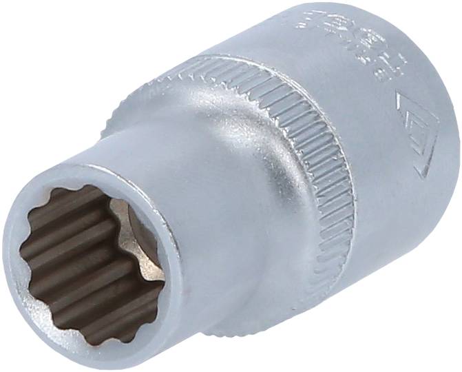 Metallnuss für Schraubenschlüssel mit geriffeltem Rand und Innengewinde. Verwendet für präzises Anziehen und Lösen von Schrauben.