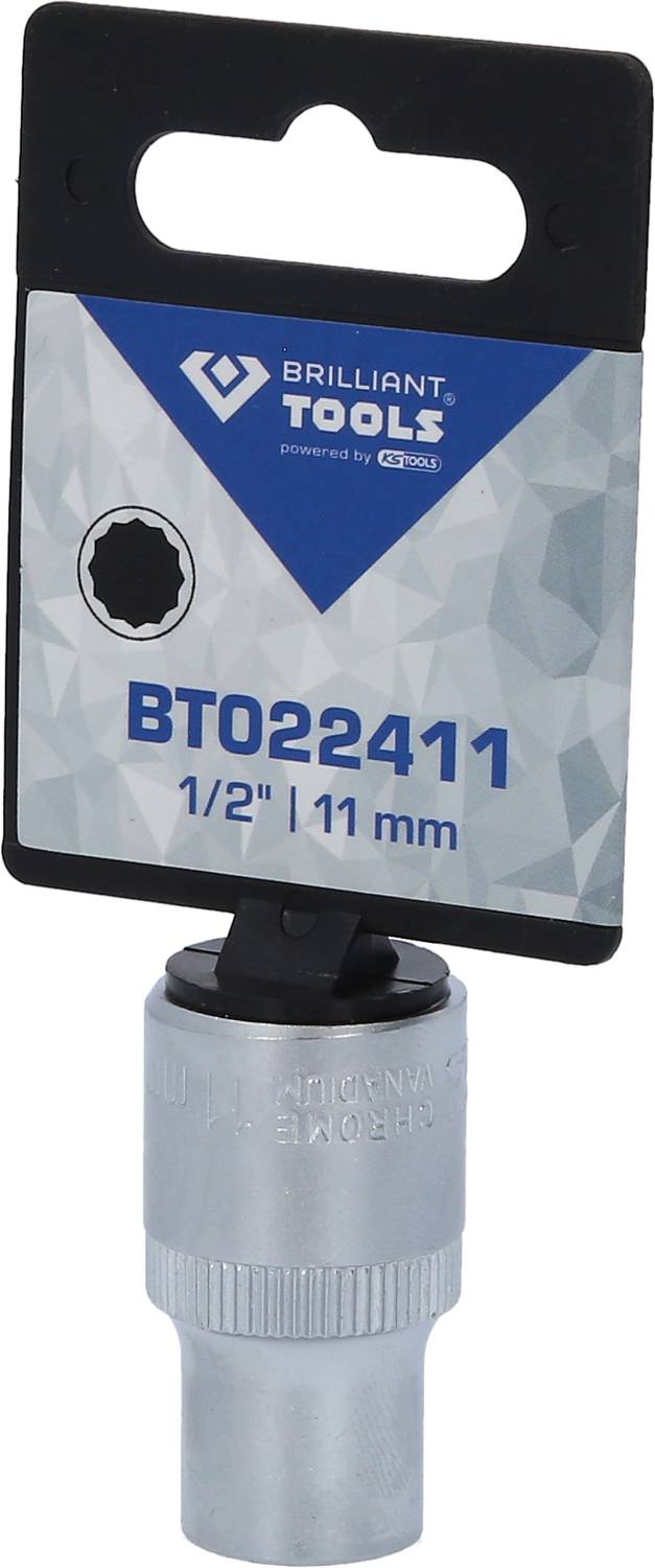 Stecknuss mit Halterung von Brilliant Tools, Artikelnummer 'BT022411', Größe 1/2 Zoll oder 11 mm.