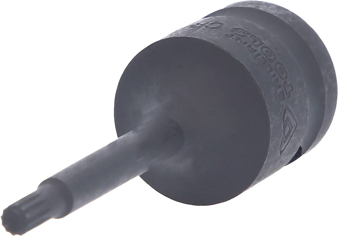 Auf dem Bild ist ein grauer Bohrer mit zylindrischer Form und einem Griff zu sehen, der für den Einsatz in Maschinen geeignet ist.