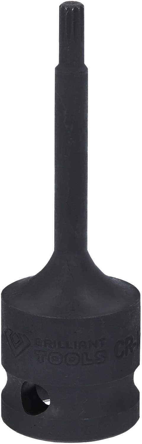 Ein schwarzes Werkzeug, vermutlich eine Stecknuss oder ein Bitaufsatz, mit der Aufschrift 'BRILLIANT TOOLS' auf der Seite.