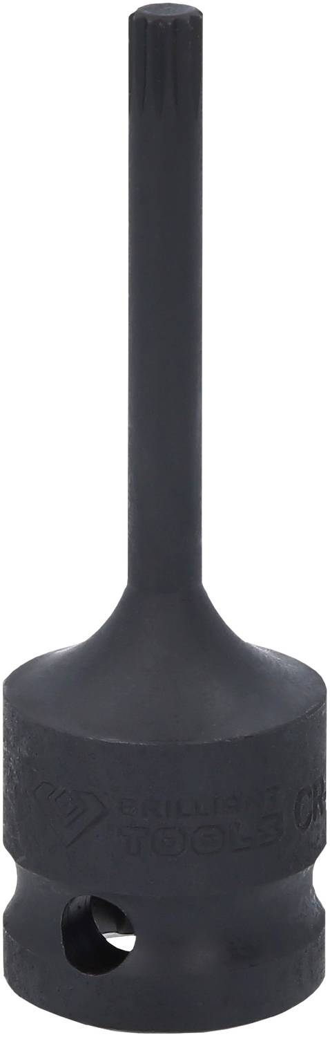 Ein schwarzer Werkzeugschaft mit sechskantiger Form und glattem Griff. Er wird in der Mechanik oder für spezielle Befestigungsaufgaben verwendet.