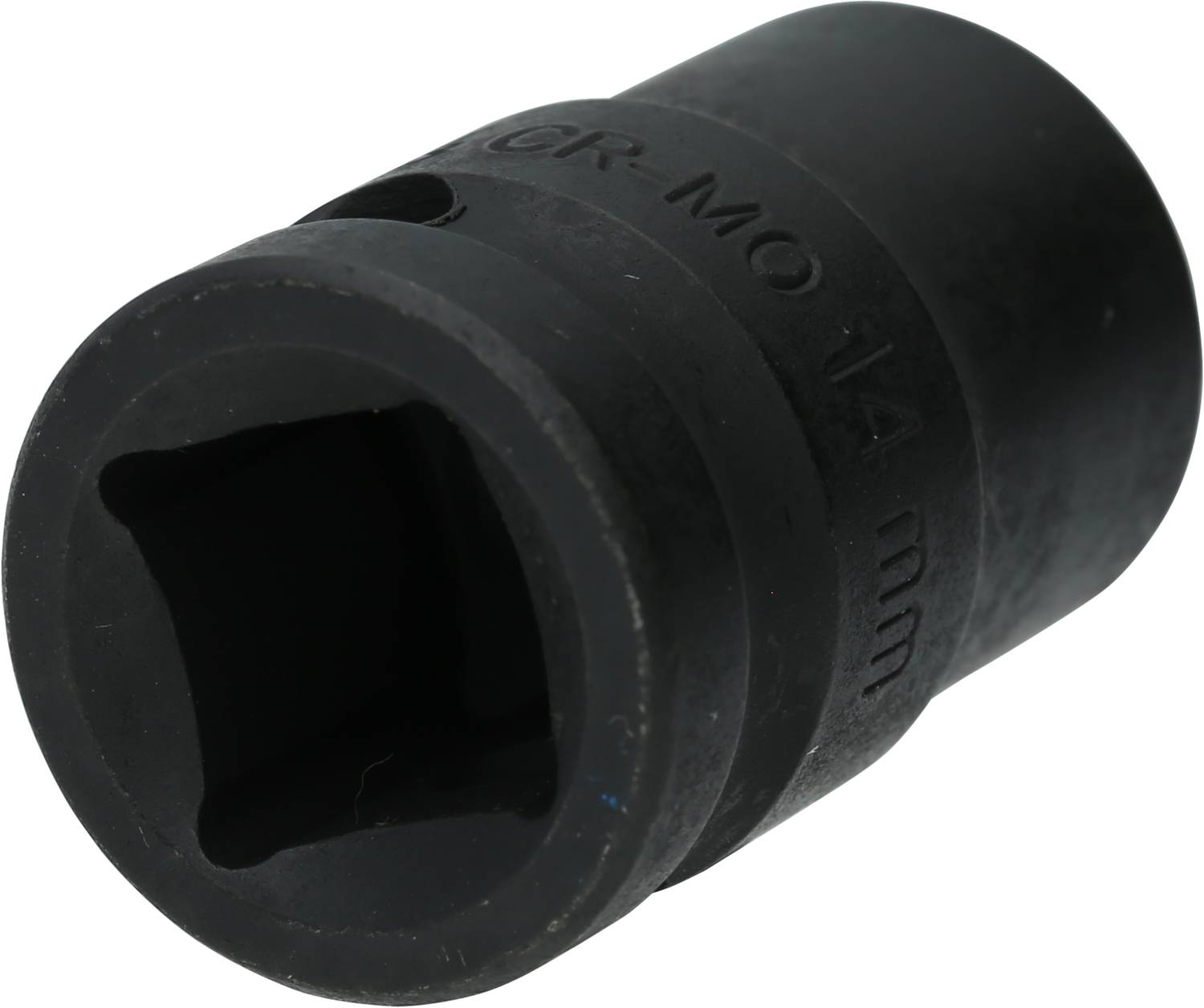 Schwarze Sechskant-Stecknuss, 14 mm, aus robustem Material für mechanische Anwendungen.