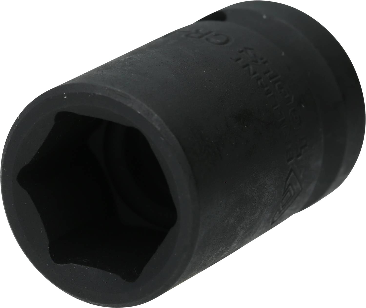 Zwölfkantige Nuss, schwarz, für Steckschlüssel; wird zum Lösen oder Festziehen von Muttern und Bolzen verwendet.