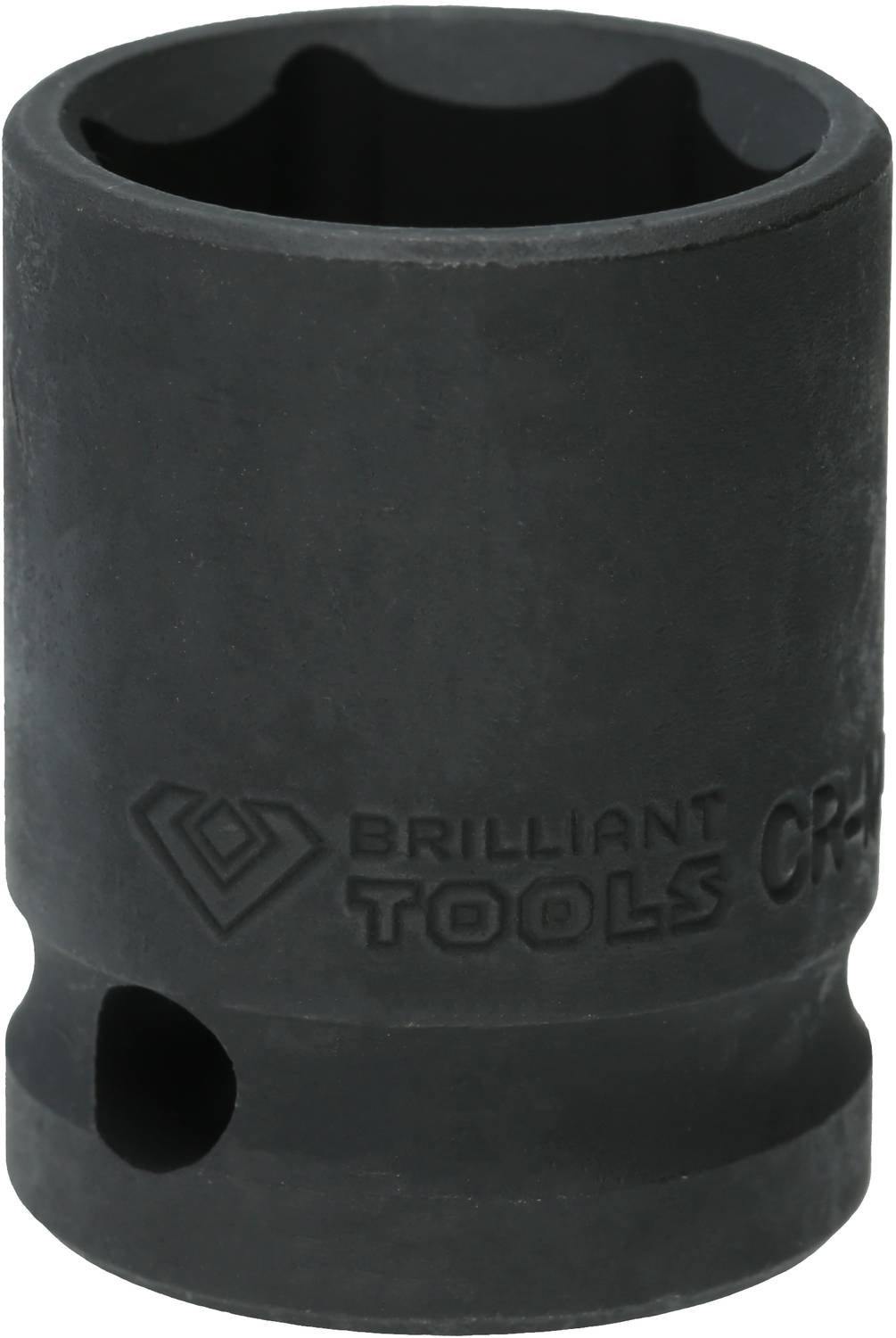Schwarzmetall-Steckschlüssel mit der Aufschrift 'BRILLIANT TOOLS'. Zylindrische Form, geeignet für schwere Schraubarbeiten.