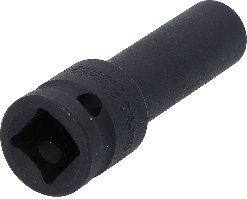 Ein schwarzer Stecknussadapter zum Verbinden von Werkzeugen.