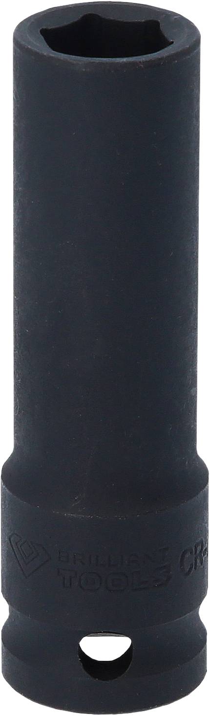 Stecknuss mit sechseckiger Öffnung, schwarze Oberfläche, geeignet für Schraubarbeiten.