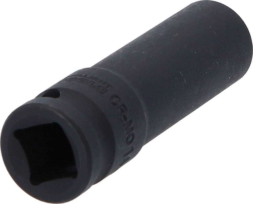 Ein schwarzer, robuster Sechskant-Steckschlüsseleinsatz.