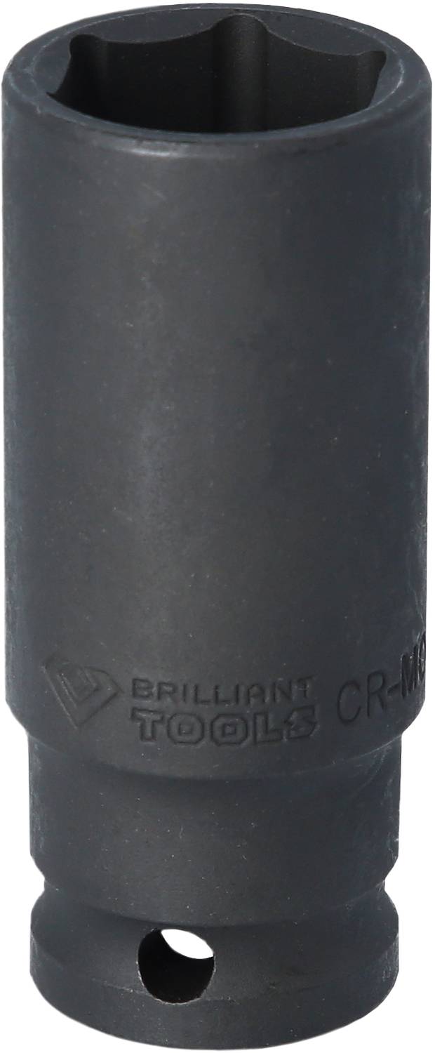 'BRILLIANT TOOLS' Stecknuss aus Metall, zylinderförmig. Hauptsächlich für technische oder mechanische Anwendungen geeignet.