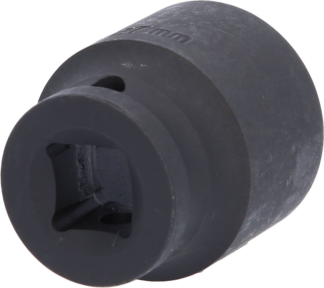 Eine schwarze Stecknuss, kompakter und stabiler Aufbau, geeignet für mechanische Arbeiten oder Anwendungen, die hohe Belastbarkeit erfordern.